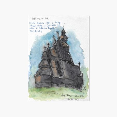 Gol Stave Church Art Board Print