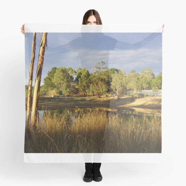 Summer by the Dam - Adelaide Hills Wine Region - Fleurieu Peninsula by South Australian artist Avril Thomas Scarf