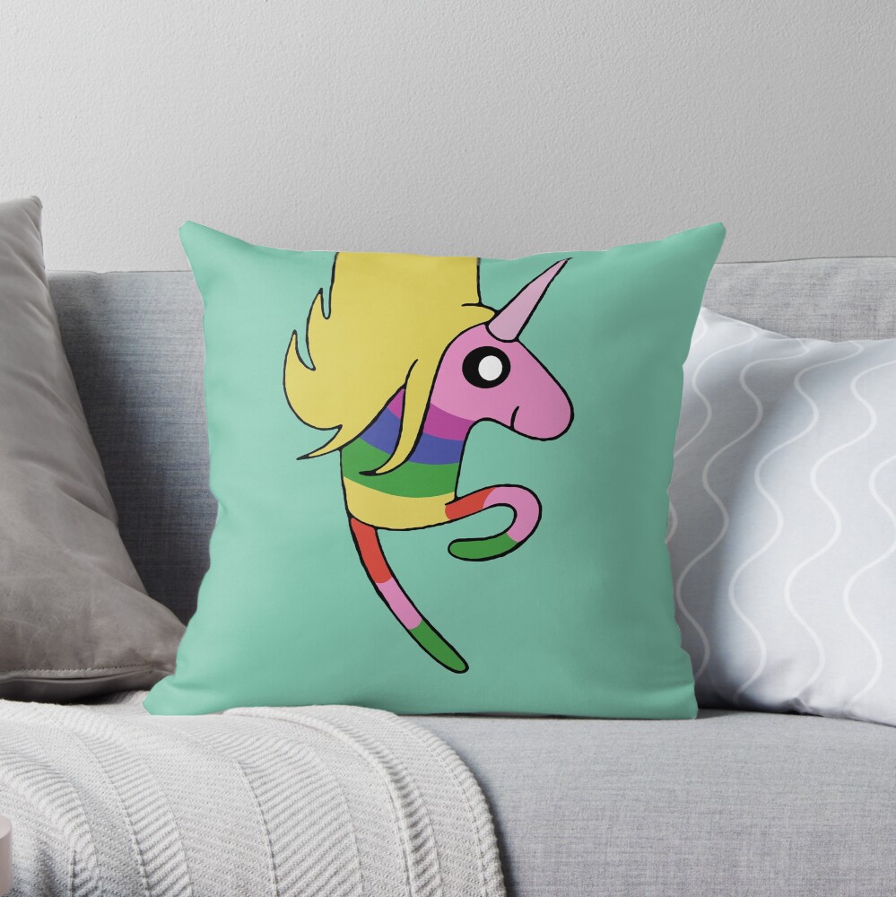 Lady Rainicorn in Mint Throw Pillow