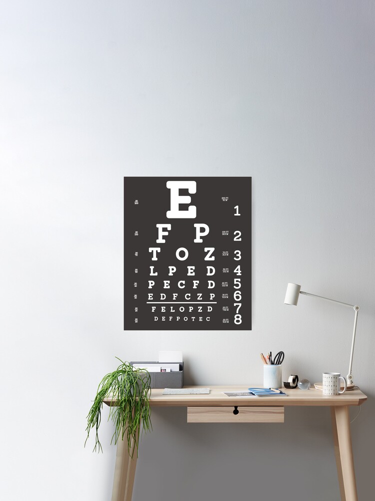 Snellen Chart Optimetric Eyesight Test Poster for Sale by quackynaut