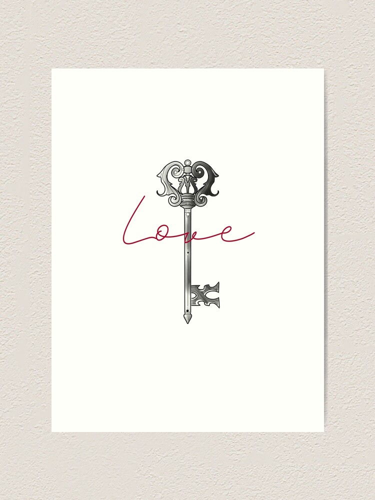 The Key Of Love Cool Artistic Vintage Aesthetic Tattoo Design Art Print By Blacklinesw9 Redbubble