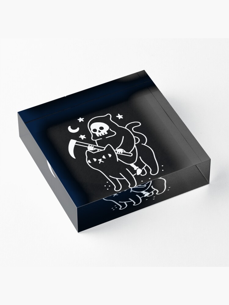 Alternate view of Death Rides A Black Cat Acrylic Block