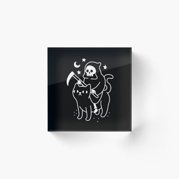 Death Rides A Black Cat Acrylic Block