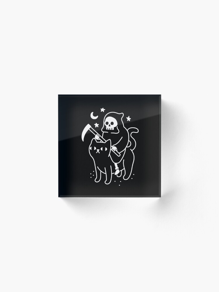 Alternate view of Death Rides A Black Cat Acrylic Block