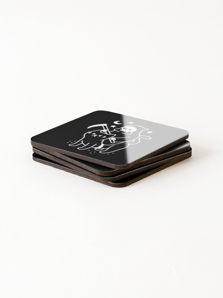 Thumbnail 4 of 5, Coasters (Set of 4), Death Rides A Black Cat designed and sold by obinsun.