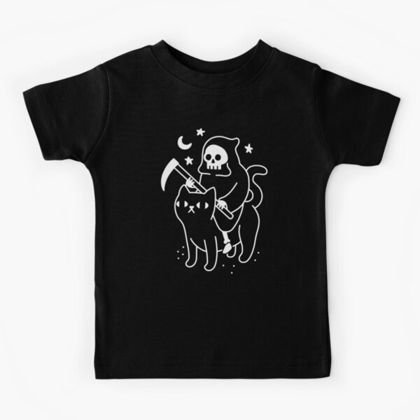 La mort chevauche un chat noir T-shirt enfant