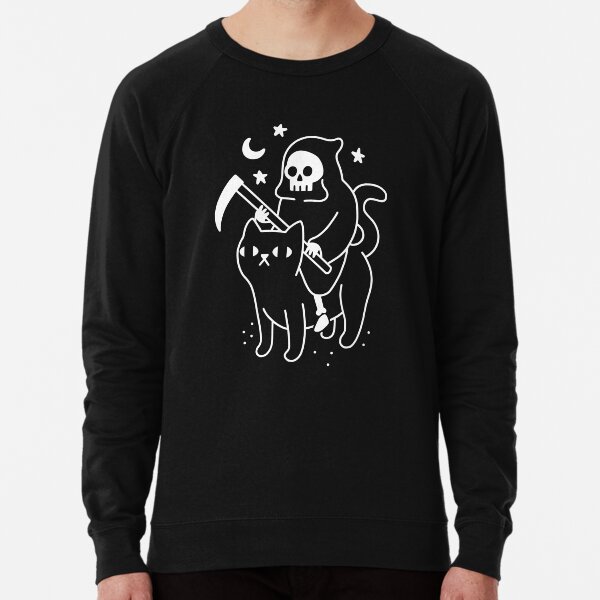 Death Rides A Black Cat Lightweight Sweatshirt