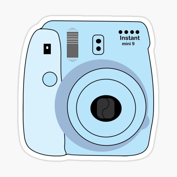 Blue Polaroid Camera Stickers Redbubble