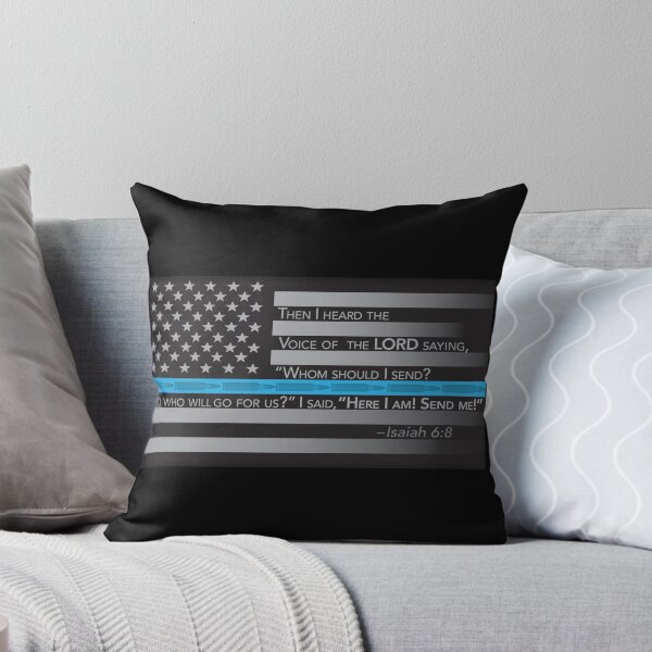 Item preview, Law Enforcement Thin Blue Line with Isaiah 6:8  designed and sold by rickster556.