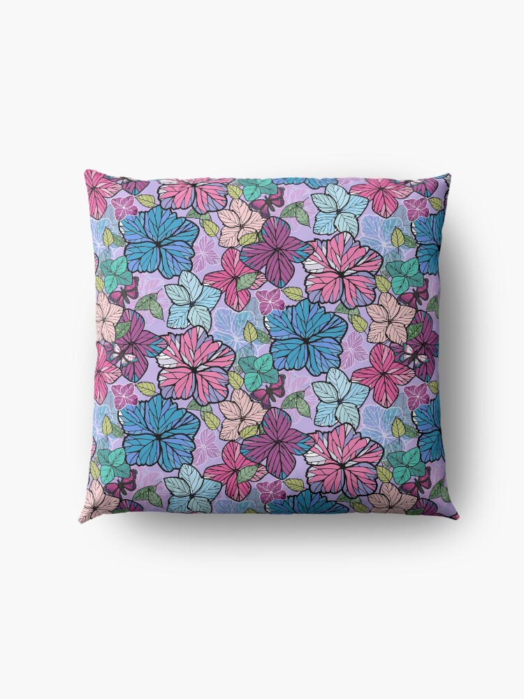 Alternate view of Hydrangeas & Butterflies Floor Pillow