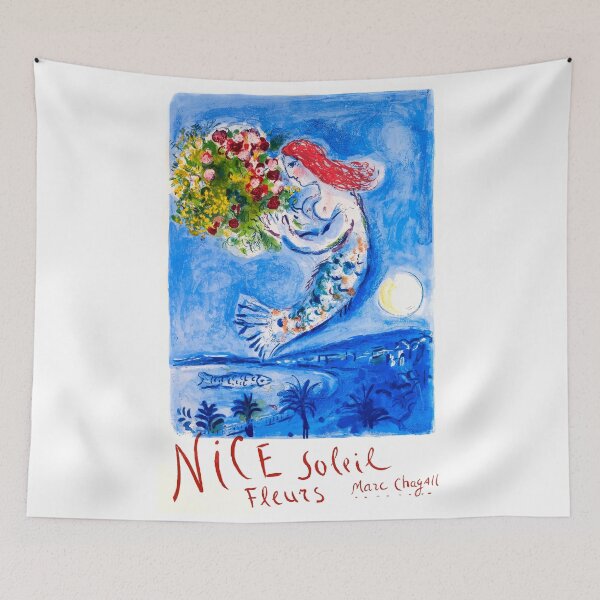 Artikelvorschau, 1962 Marc Chagall Nizza Soleil Fleurs Frankreich Reiseplakat entworfen und verkauft von retrographics.