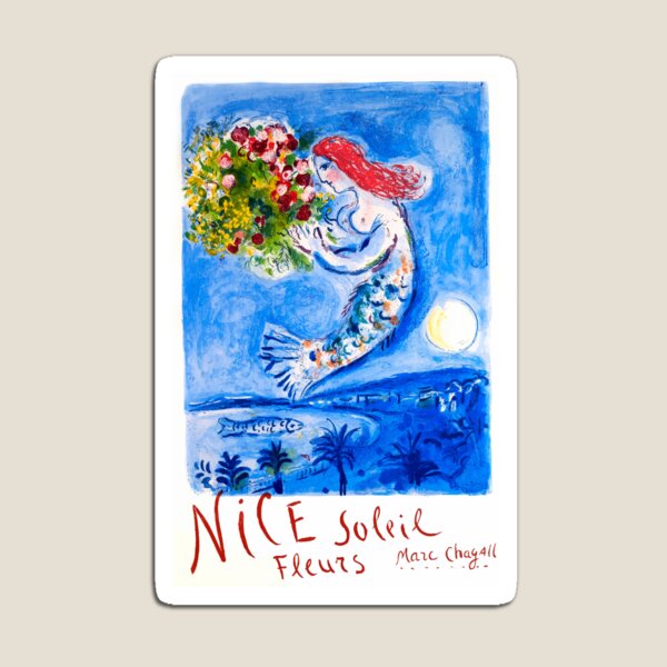1962 Marc Chagall Nice Soleil Fleurs France Travel Poster Magnet