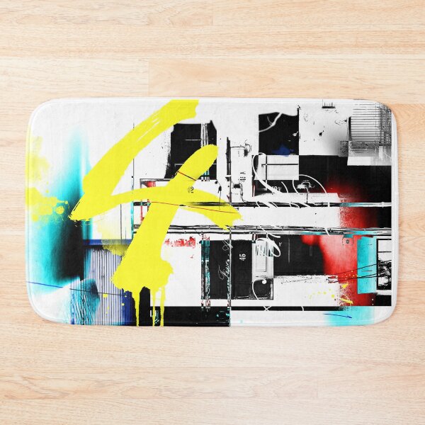 Item preview, Yellow, blue and black abstract urban landscape design designed and sold by ZebEddy.