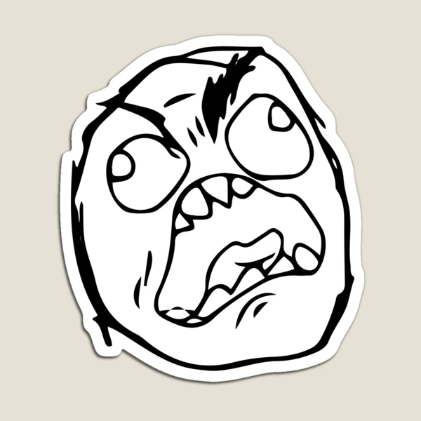 Troll face meme angry mad reaction face HD HIGH QUALITY Magnet