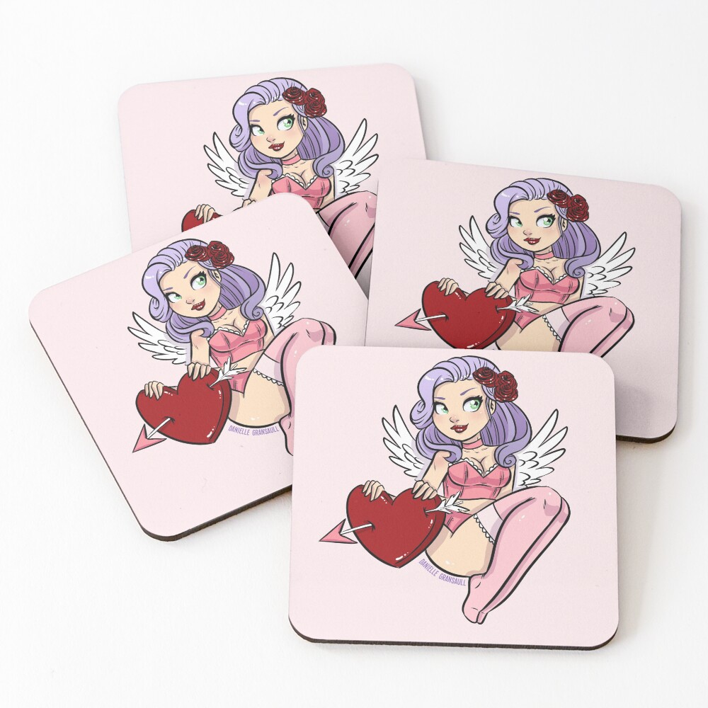 Cupid's Heart Coasters (Set of 4)