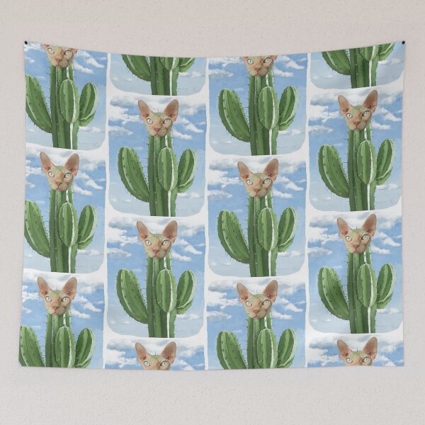 Item preview, Cactus Cat Pun  designed and sold by DinoKate.