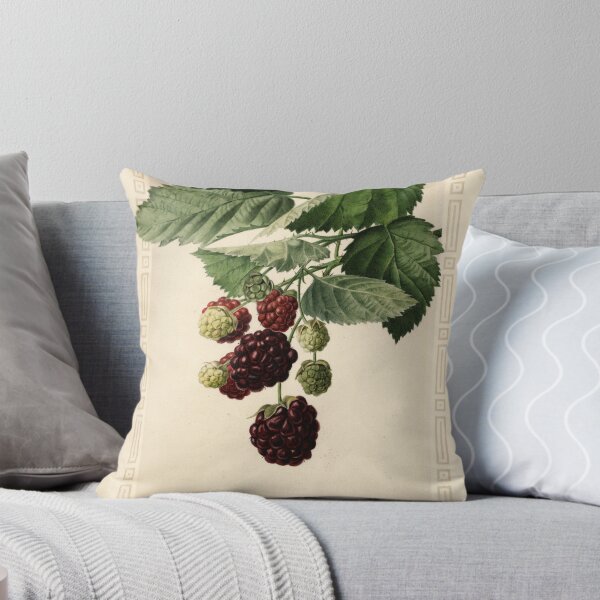 Vintage Brambles Print Throw Pillow