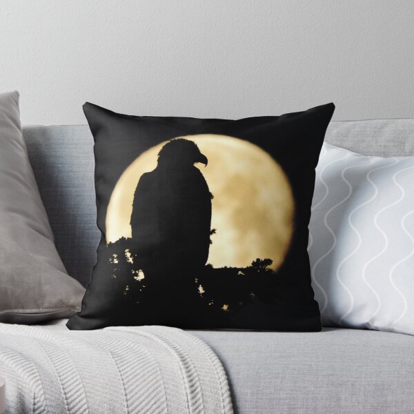 Bald Eagle Silhouette Throw Pillow
