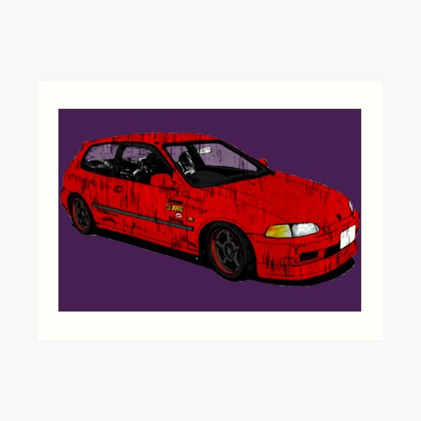 initiald shingo s eg6 art print by sketchakita redbubble redbubble