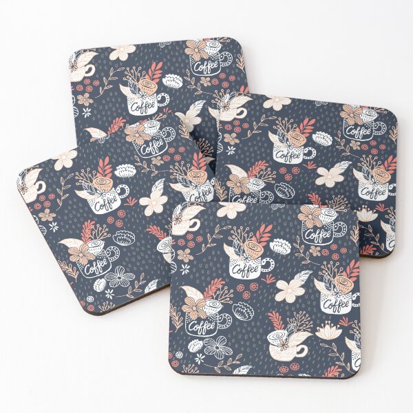Item preview, Morning Floral Coffee - Blue designed and sold by oppositedge.