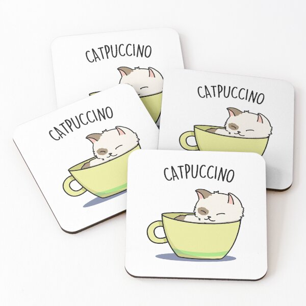 Item preview, Catpuccino Funny Cappuccino Cat Puns  designed and sold by punnybone.