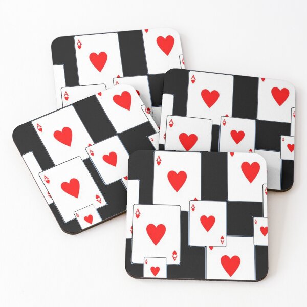 Item preview, RED HEARTS ACES PLAYING CARDS ON BLACK COLOR designed and sold by sharlesart.