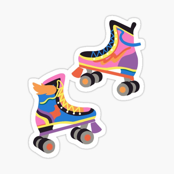 80s Roller skates Derby Party Sticker