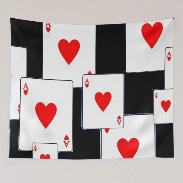 Item preview, RED HEARTS ACES PLAYING CARDS ON BLACK COLOR designed and sold by sharlesart.