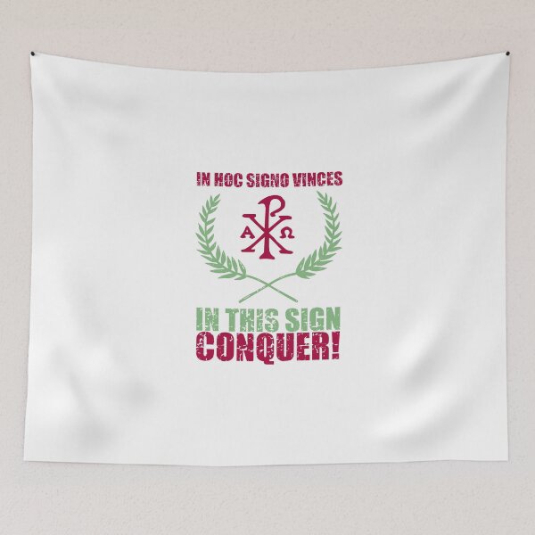 Item preview, In hoc signo vinces | In this sign conquer - Chi Ro and Olive Branches with Motto designed and sold by EkromDesigns.
