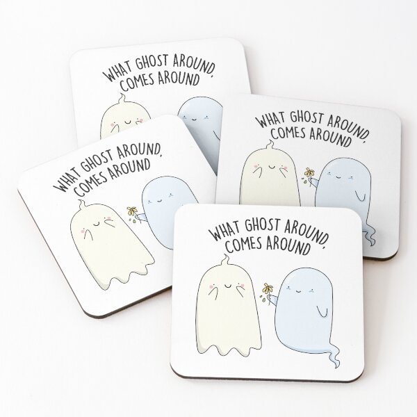 Item preview, What Ghost Around Comes Around Halloween Puns  designed and sold by punnybone.