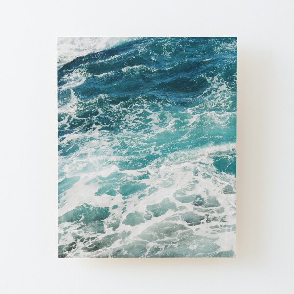 Blue Ocean Waves Wood Mounted Print