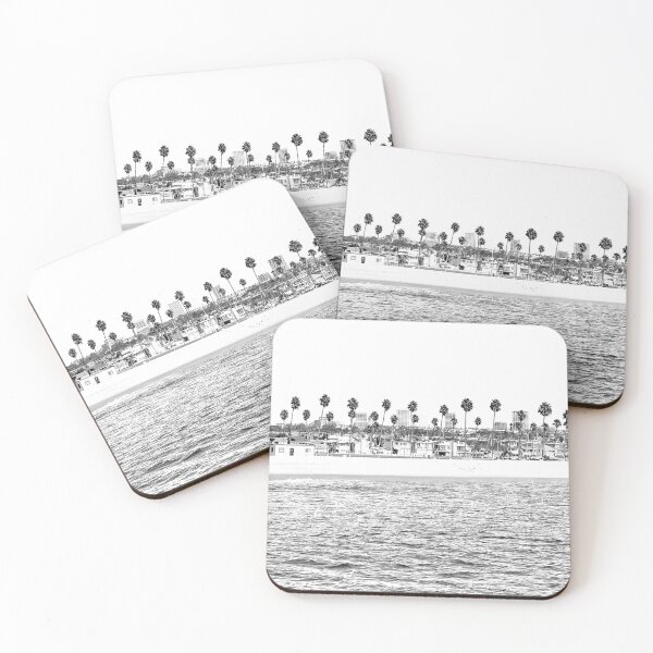 Item preview, Vintage Newport Beach Print // Picture of the Horizon and Ocean in a Black and White Print designed and sold by desertxpalm.