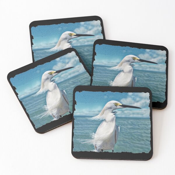 Item preview, Snowy Egret Bird Beside The Sea designed and sold by Heathermarie321.