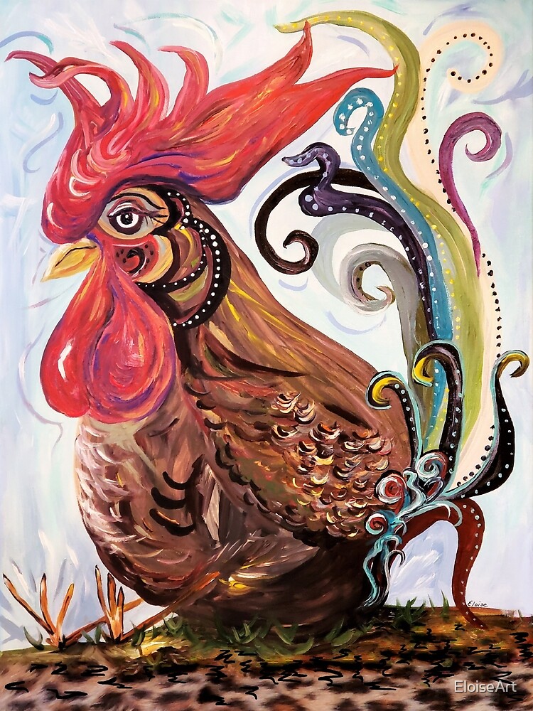 "Funky Chicken" by EloiseArt Redbubble