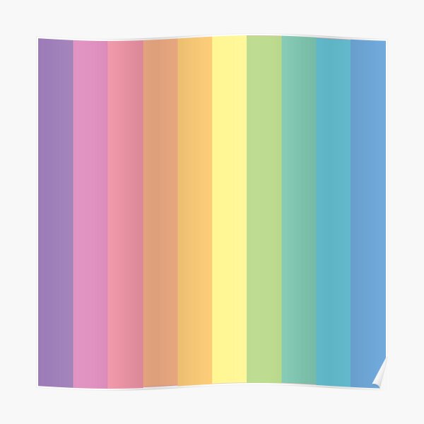Póster «Paleta de colores pastel de Rainbow Stripes - Vertical» de