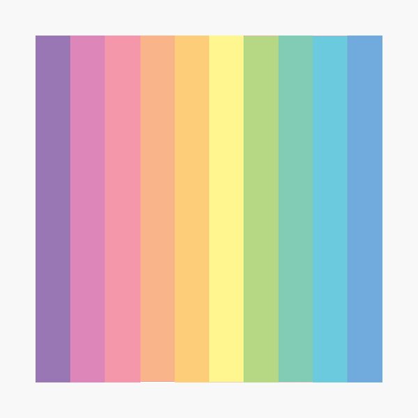 Rainbow Stripes Pastel Colour Palette Horizontal