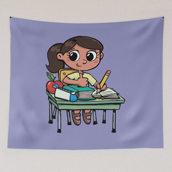 Item preview, little Mexican girl in the school bench successfully completes the test designed and sold by duxpavlic.