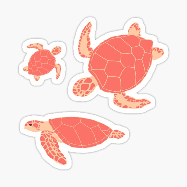 Sea Animal Sticker Pack | Pink Turtles Sticker
