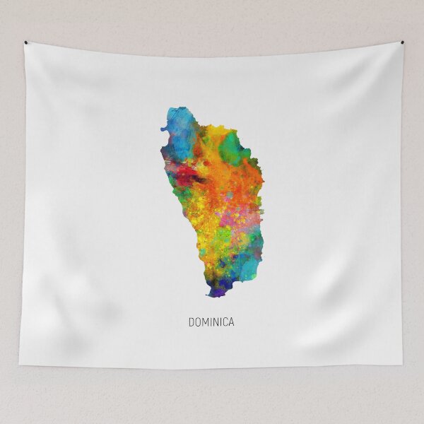 Item preview, Dominica Watercolor Map designed and sold by ArtPrints.