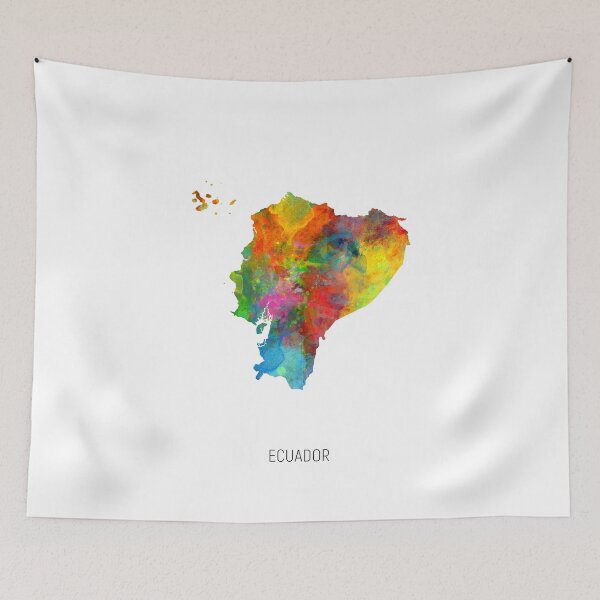 Item preview, Ecuador Watercolor Map designed and sold by ArtPrints.