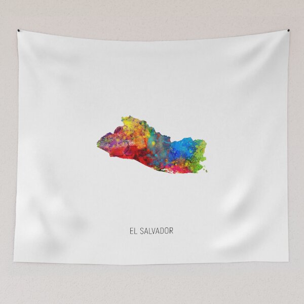 Item preview, El Salvador Watercolor Map designed and sold by ArtPrints.