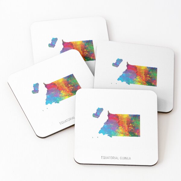 Item preview, Equatorial Guinea Watercolor Map designed and sold by ArtPrints.
