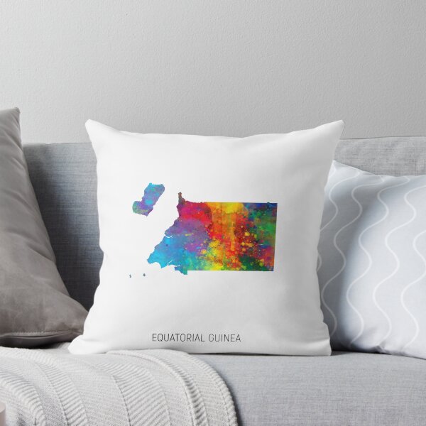 Item preview, Equatorial Guinea Watercolor Map designed and sold by ArtPrints.