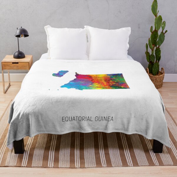 Item preview, Equatorial Guinea Watercolor Map designed and sold by ArtPrints.