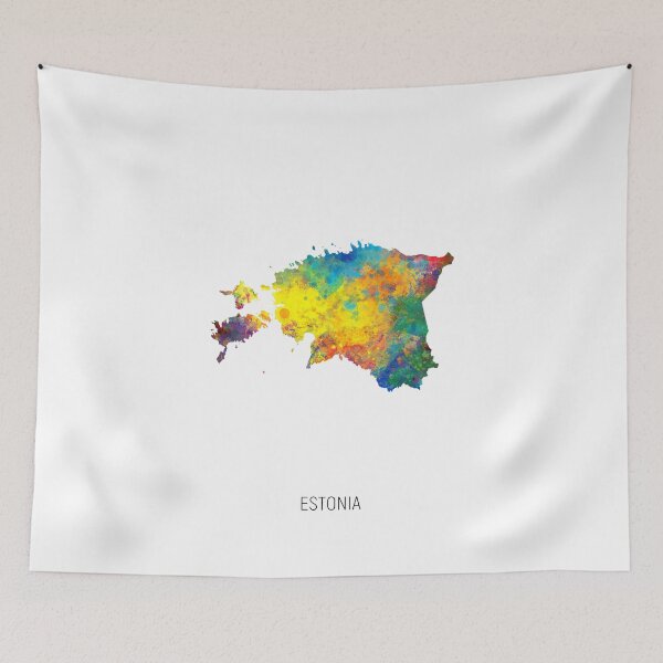 Item preview, Estonia Watercolor Map designed and sold by ArtPrints.