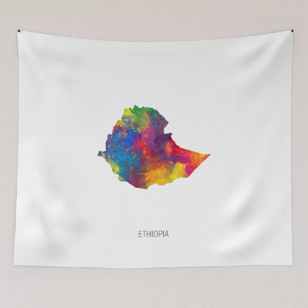 Item preview, Ethiopia Watercolor Map designed and sold by ArtPrints.