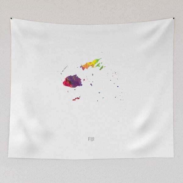 Item preview, Fiji Watercolor Map designed and sold by ArtPrints.
