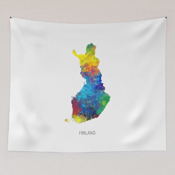 Item preview, Finland Watercolor Map designed and sold by ArtPrints.