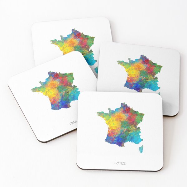 Item preview, France Watercolor Map designed and sold by ArtPrints.