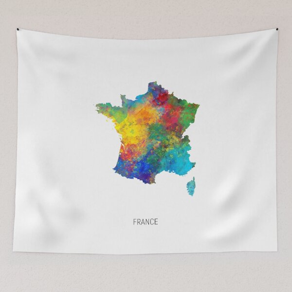 Item preview, France Watercolor Map designed and sold by ArtPrints.